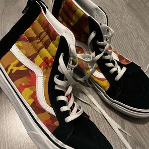 Vans High-Top Sneakers with Bold Camo Pattern